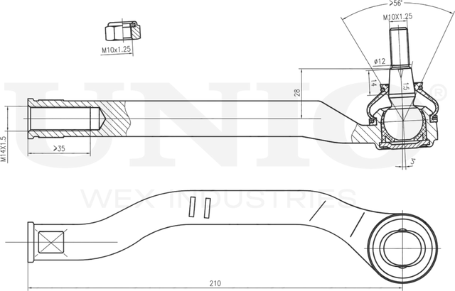 Наконечник рулевой тяги (Unio). Артикул SSP-10135