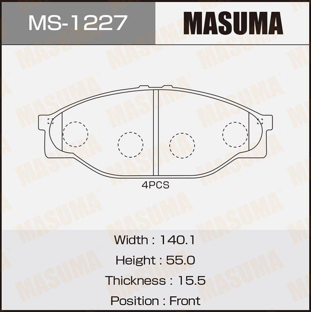Тормозные колодки Masuma. Артикул MS-1227