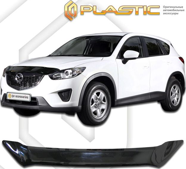 Дефлектор СА Пластик для капота (Classic черный) Mazda CX-5 I 2012-2017. Артикул 2010010107642