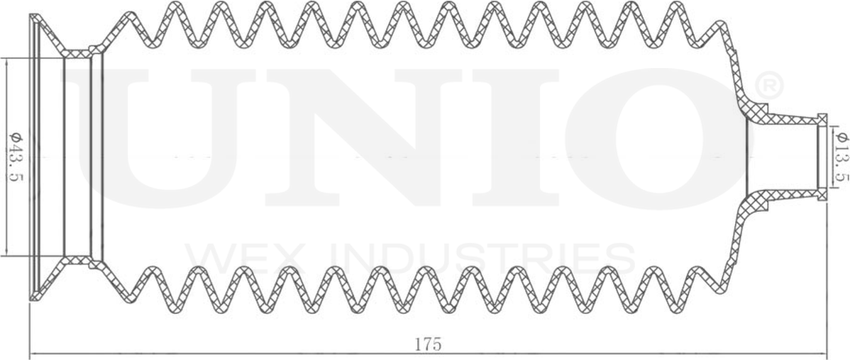 Пыльник рулевой рейки (Unio). Артикул DUC-20008