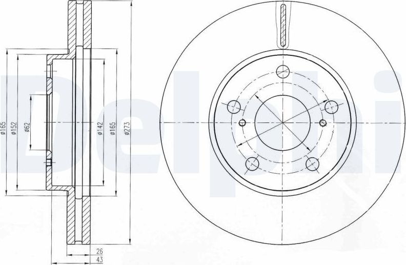 Тормозной диск Delphi. Артикул BG4234