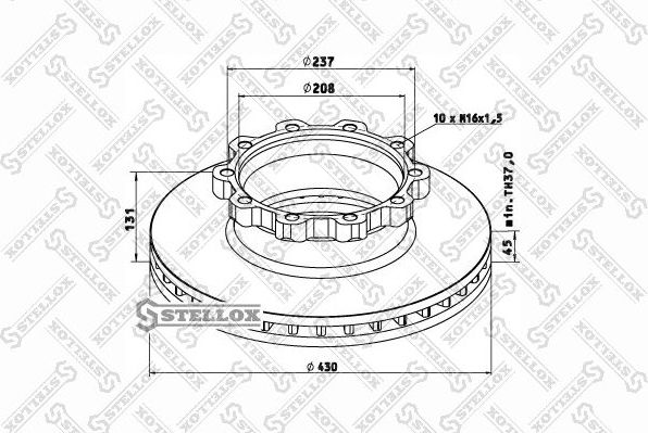 Тормозной диск Stellox передний/задний для Scania G 2004-2015. Артикул 85-00749-SX