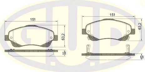 Тормозные колодки G.U.D.. Артикул GBP880166