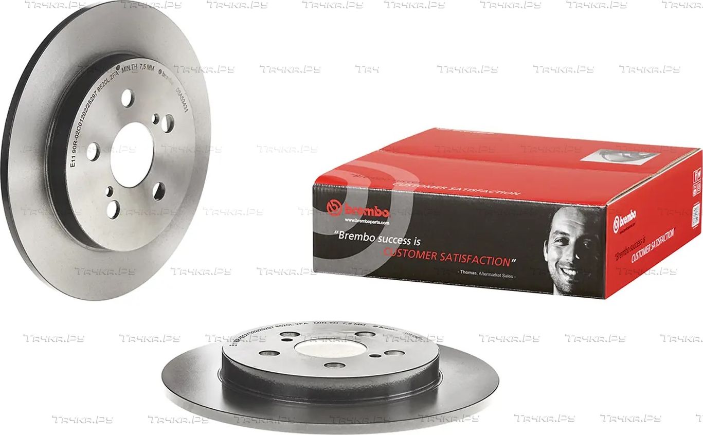 Тормозной диск Brembo UV Coated задний для Toyota Matrix II (E140) 2008-2014. Артикул 08.A534.31