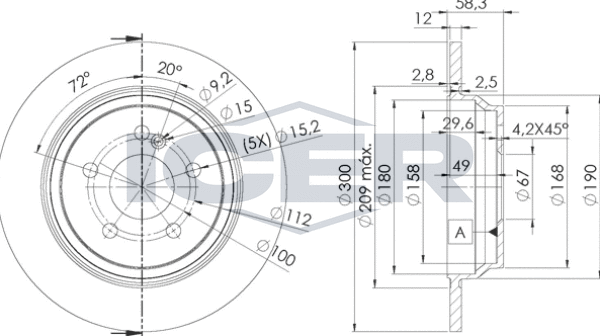 Тормозной диск Icer. Артикул 78BD2591-1