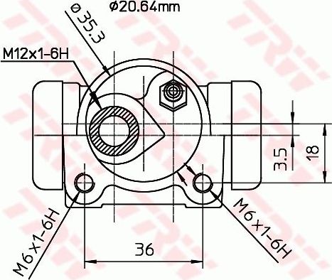 Тормозной цилиндр TRW задний левый для Citroen Xsara 1997-2005. Артикул BWF166