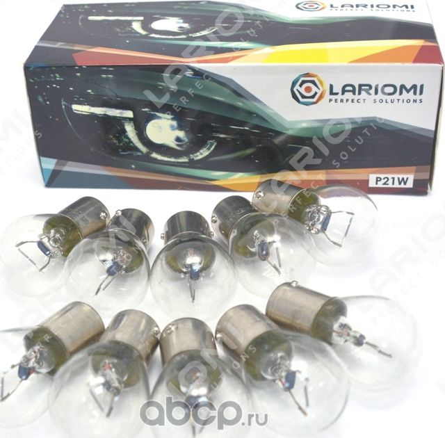 ЛАМПА НАКАЛИВАНИЯ P21W 12V 21W BA15S (Lariomi). Артикул LB21019CP