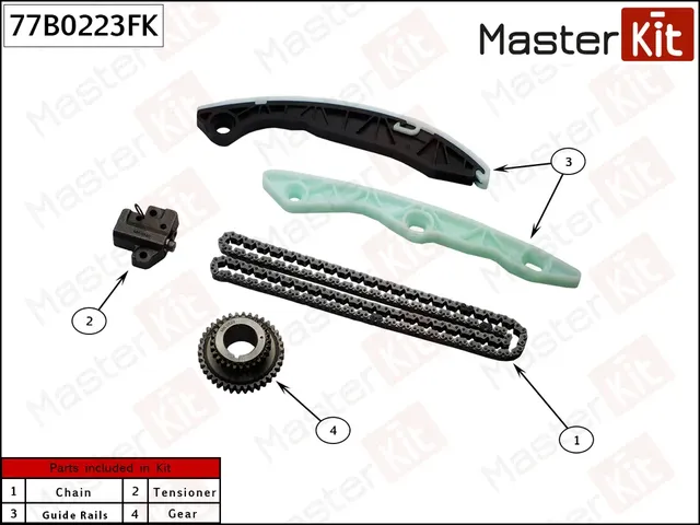 77B0223FK Комплект цепи ГРМ Mitsubishi 4B12 (Master KIT) Master KIT. Артикул 77b0223fk