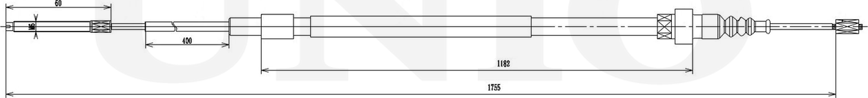 Трос ручного тормоза (Unio). Артикул CAB-60014