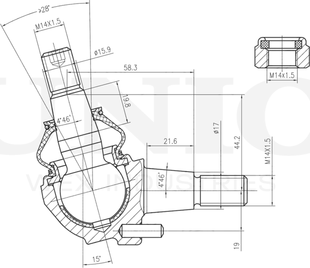 Опора шаровая (Unio). Артикул SSP-20073