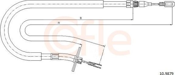 Трос ручника (тросик ручного тормоза) Cofle для Mercedes-Benz Sprinter 904 1995-2006. Артикул 92.10.9879