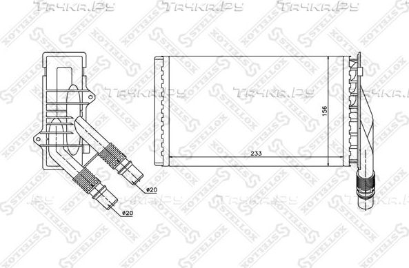 Радиатор отопителя (печки) Stellox. Артикул 10-35107-SX