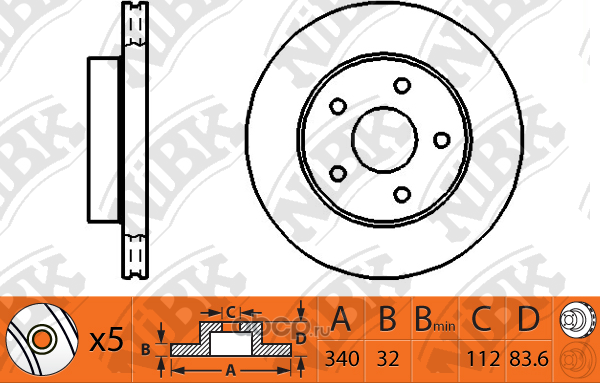 BRAKE ROTOR (Nibk) Nibk. Артикул RN1268V