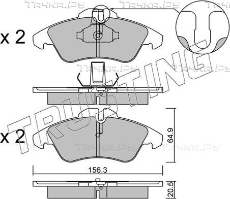 Тормозные колодки Trusting передние для Mercedes-Benz Sprinter 901, 902 1995-2006. Артикул 265.0