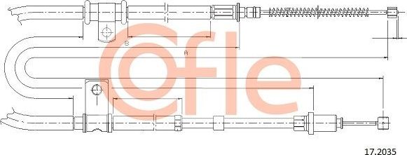 Трос ручника (тросик ручного тормоза) Cofle. Артикул 92.17.2035