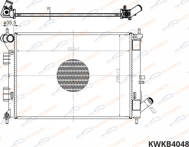 Радиатор охлаждения Kia Ceed /Hyundai Elantra (11-) MT (гарантия 2 года) (Korwin). Артикул KWKB4048