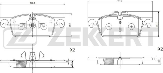 Тормозные колодки Zekkert передние для Peugeot 508 I 2010-2018. Артикул BS-1191