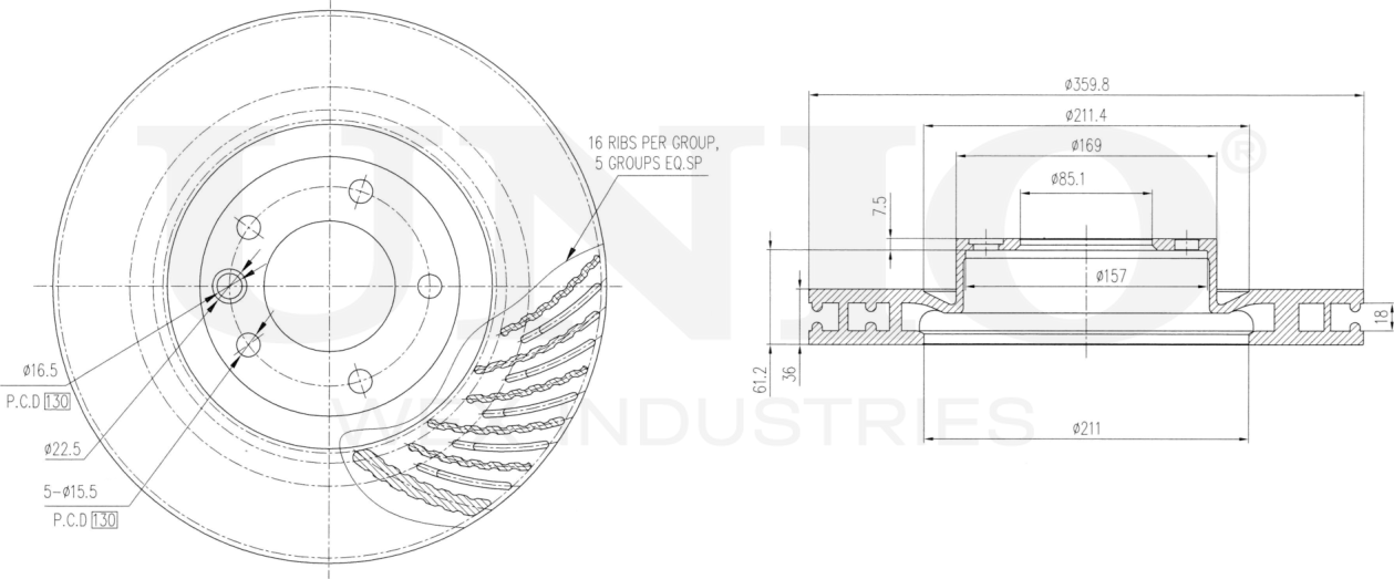 Диск тормозной (Unio). Артикул BRD-20588