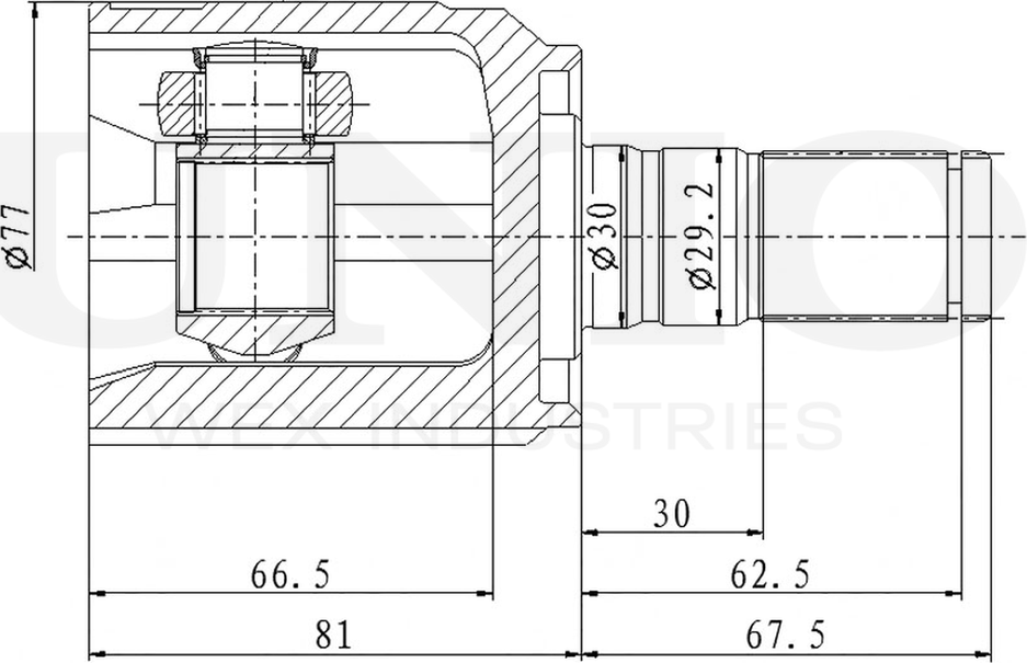 ШРУС внутренний (Unio). Артикул CVJ-30151
