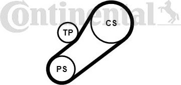 Приводной ремень поликлиновой с роликами (комплект) ContiTech для Jaguar X-Type I 2003-2009. Артикул 4PK735K1