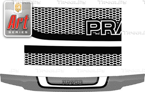 Дефлектор СА Пластик для капота (Серия "Art" графит) Toyota Land Cruiser Prado 90 1996-2002. Артикул 2010011600111