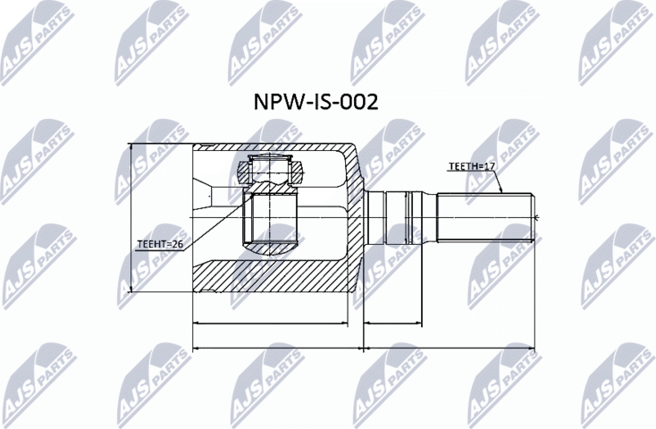 Шрус внутренний (граната) NTY. Артикул NPW-IS-002