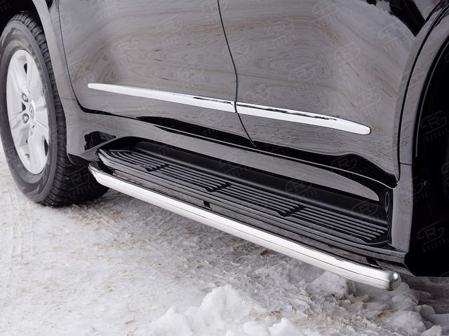 Защита порогов RusStal труба d42 (Вариант 3) для Lexus LX450d III 2-й рестайлинг 2015-2026 (кроме F-Sport). Артикул LLX4T-0025193