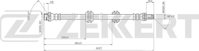 Тормозной шланг Zekkert задний для Land Rover Freelander II 2006-2012. Артикул BS-9553