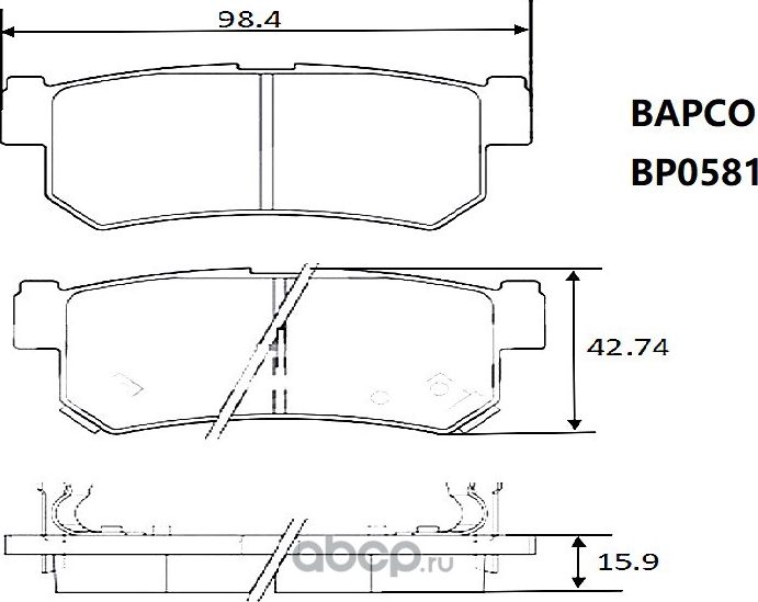 Колодки тормозные дисковые BP0581, (Bapco) Bapco. Артикул BP0581