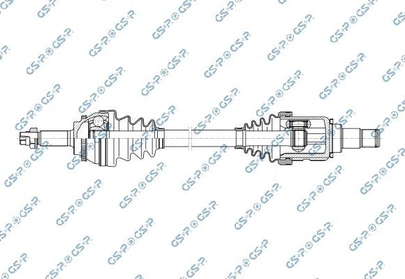 Полуось (привод в сборе, приводной вал) GSP передняя левая для Toyota Avensis II 2003-2008. Артикул 256861