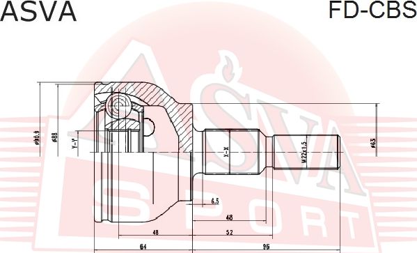 Шрус наружный (граната) Asva. Артикул FD-CBS