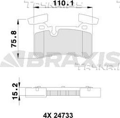 Тормозные колодки Braxis. Артикул AA0391