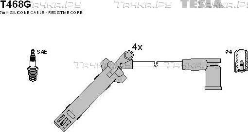 Высоковольтные провода (провода зажигания) (комплект) Tesla. Артикул T468G