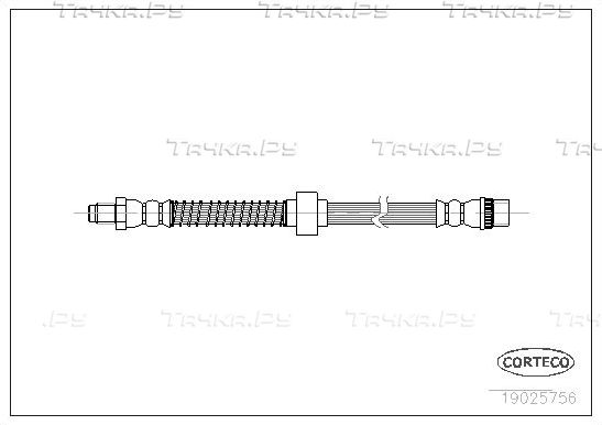 Тормозной шланг Corteco (EPDM (Этилен-пропиленовый каучук)) передний/задний правый/левый для Renault Kangoo I 1997-2010. Артикул 19025756