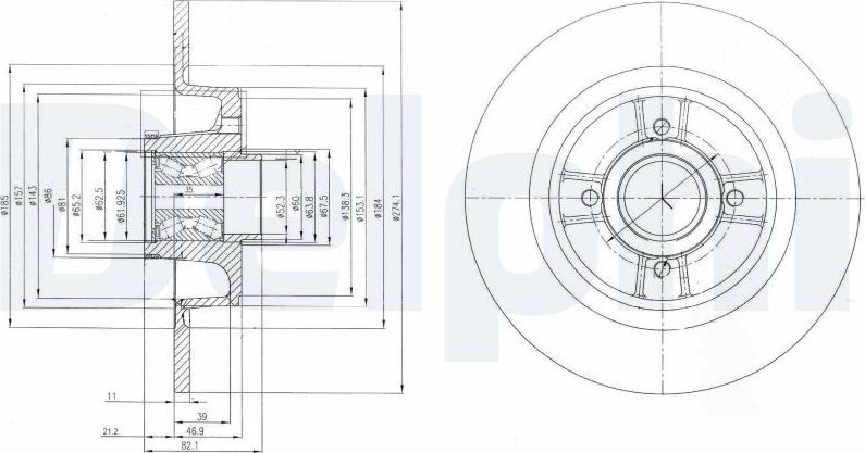 Тормозной диск Delphi. Артикул BG9029RS