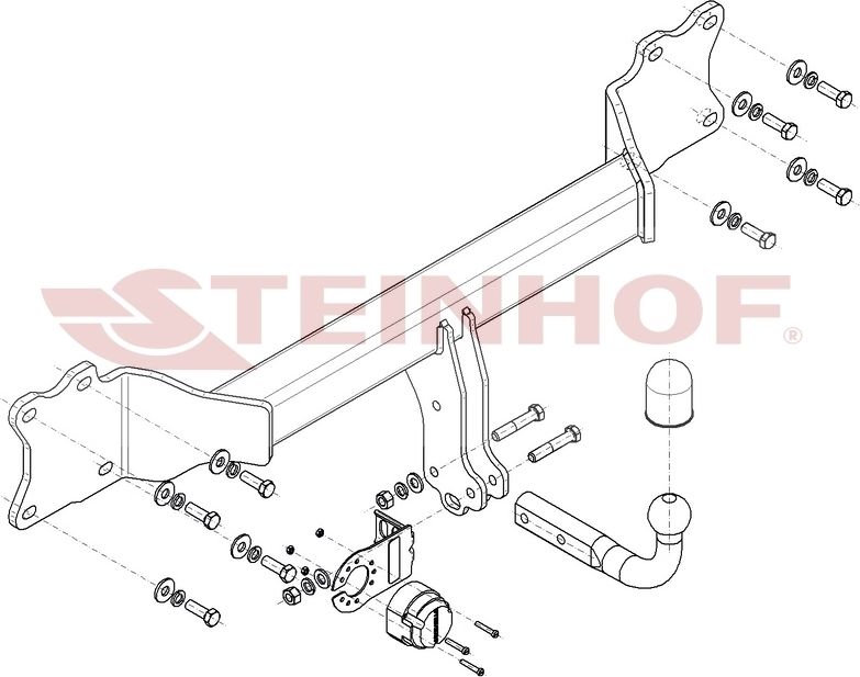 Фаркоп Steinhof для Porsche Cayenne III 9YA (в т.ч. Hybrid) 2017-2026. Артикул P-200