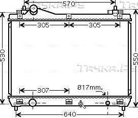 Радиатор охлаждения двигателя AVA. Артикул SZ2100