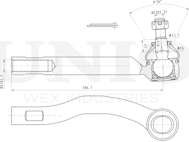 Наконечник рулевой тяги (Unio). Артикул SSP-10112