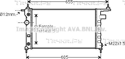 Радиатор охлаждения двигателя AVA. Артикул OLA2184