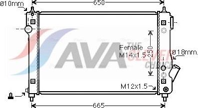Радиатор охлаждения двигателя AVA ** CLEVER FIT ** для Chevrolet Aveo I 2003-2012. Артикул DW2087