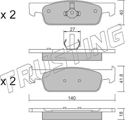 Тормозные колодки Trusting передние для Renault Logan II 2013-2026. Артикул 991.3