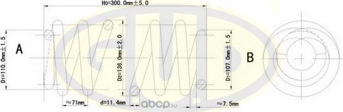 Пружина подвески G.U.D.. Артикул GCS063430