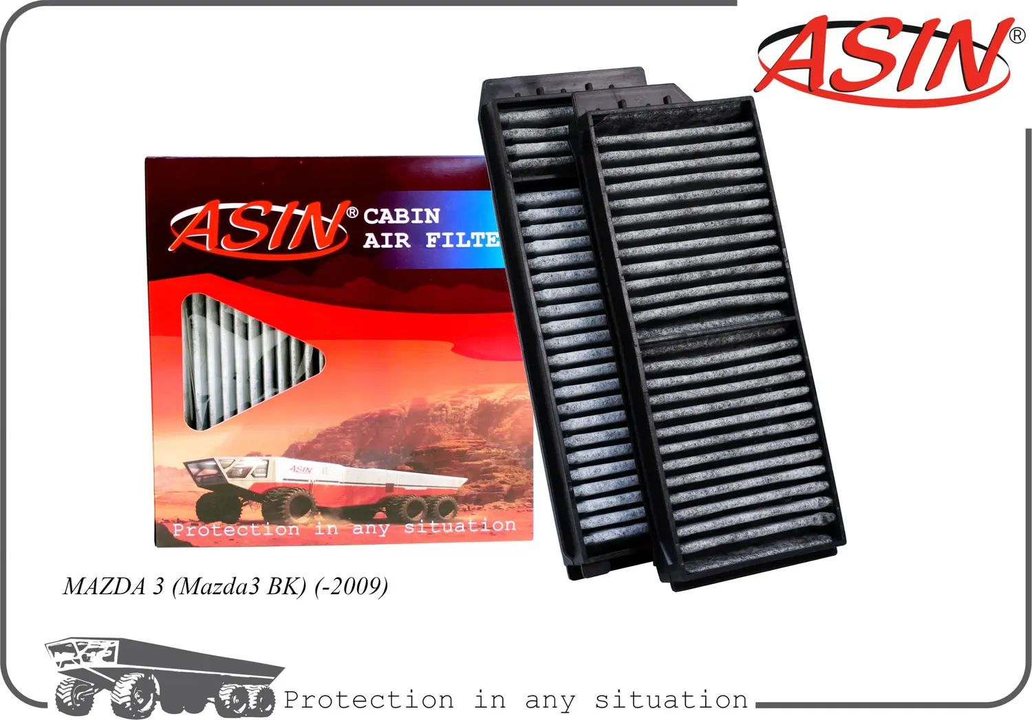 Фильтр салонный BP4K-61-J6X/ASIN.FC273C (угольный(2шт) ASIN Asin. Артикул ASINFC273C