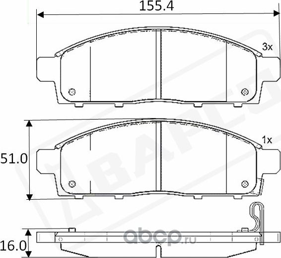 Колодки тормозные дисковые пер. MITSUBISHI L 200 10-15 PAJERO SPORT I (Bapco) Bapco. Артикул BP0619
