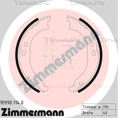 Тормозные колодки (стояночная тормозная система) Zimmermann задние для Fiat Ducato III 2006-2026. Артикул 10990.114.0