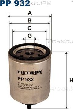 Топливный фильтр Filtron для Volvo V40 I 1995-2000. Артикул PP 932