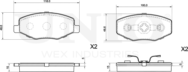 Колодки тормозные дисковые, комплект (Unio). Артикул BRP-20094