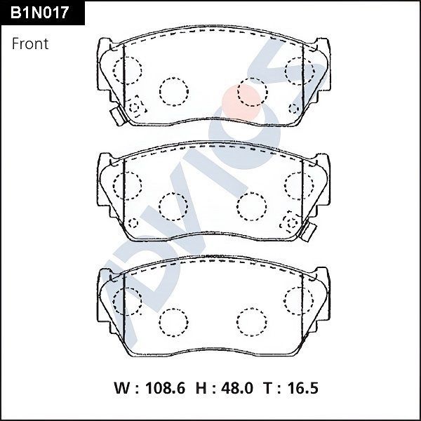 Тормозные колодки Advics. Артикул B1N017