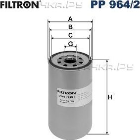 Топливный фильтр Filtron для Volvo  FMX II 2012-2026. Артикул PP 964/2