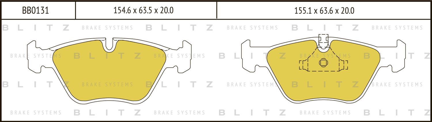 Колодки тормозные BMW 5 (E39) 95- перед. (Blitz). Артикул BB0131